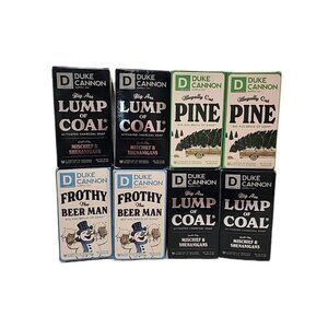 8 Pack DUKE CANNON Lump Of Coal Frothy  Illegally cut pine Soap variety mens lot